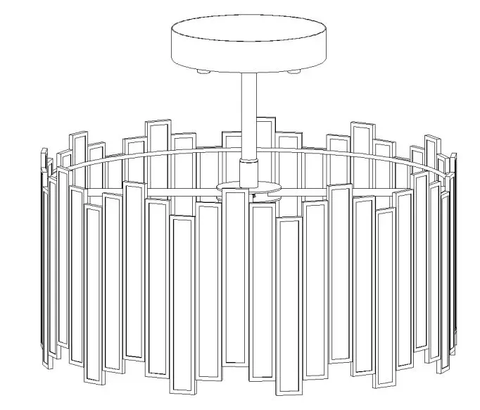 LNC A04793 3-Light 13-Inch Matte Gold and Tiffany Glass LED Semi-flush Mount Light Installation Guide - IMAGE FOR FINISHED PRODUCT
