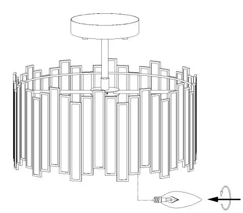LNC A04793 3-Light 13-Inch Matte Gold and Tiffany Glass LED Semi-flush Mount Light Installation Guide - Install bulbs