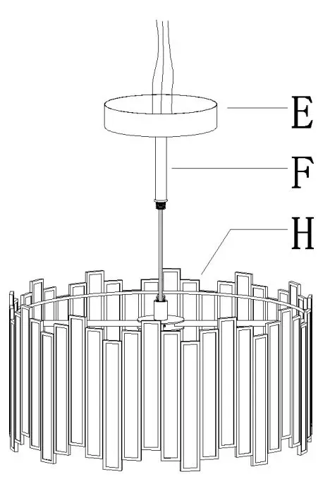 LNC A04793 3-Light 13-Inch Matte Gold and Tiffany Glass LED Semi-flush Mount Light Installation Guide - Pass the fixture wires through tube