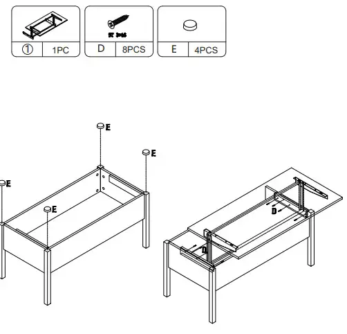 JAXPETY HG61R0934 Lift-up Top Rustic Grey Coffee Table (6)