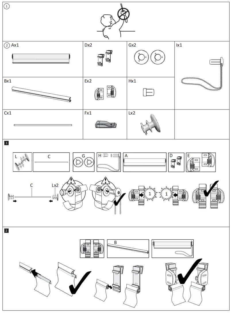 vidaXL Zebra Blind 40 x 100 cm White - fig 1