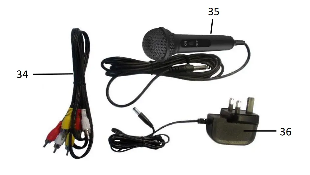 DAEWOO AVS1493GE Bluetooth Compact Karaoke Machine - Accessories