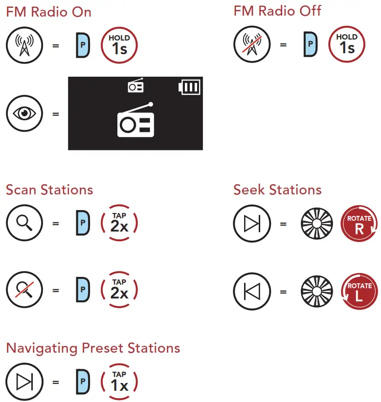 SENA Motorcycle Bluetooth Communication System -- FM Radio