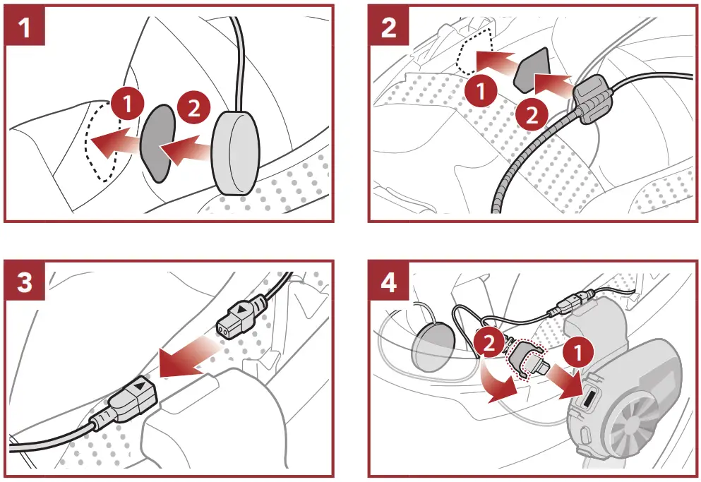 SENA Motorcycle Bluetooth Communication System -- nstalling the Speakers
