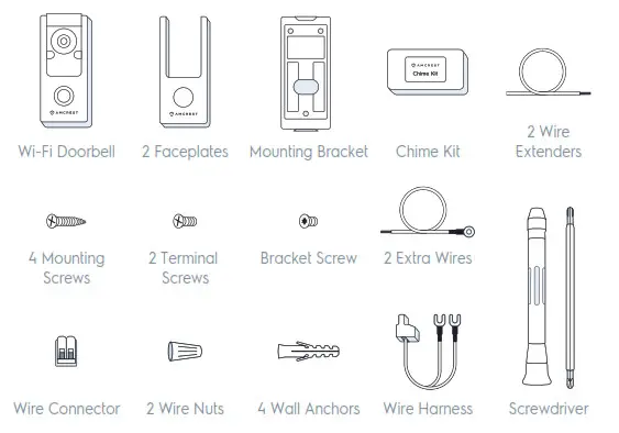 AMCREST AD110 Smart Home Video Doorbell Camera - In the box.