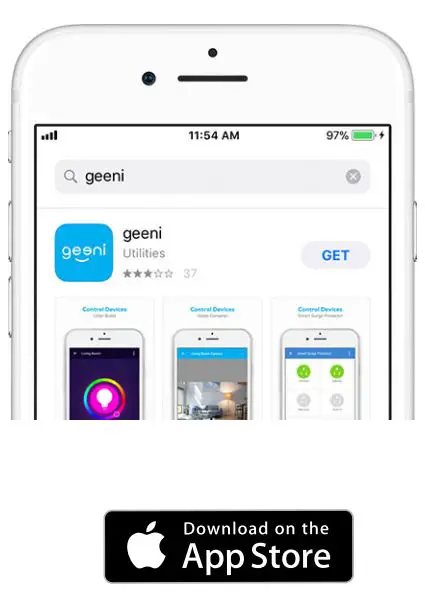 geeni 0844702089709 Smart Wi-Fi Dimmer Light Switch User Guide - App Store Logo