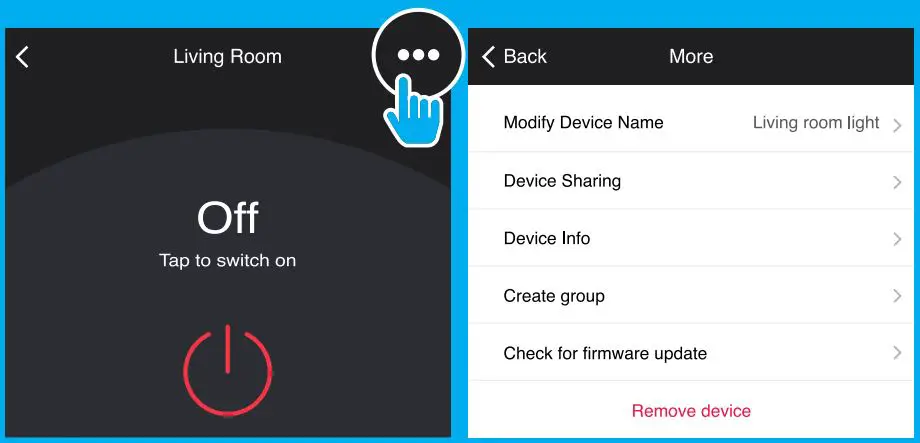 geeni 0844702089709 Smart Wi-Fi Dimmer Light Switch User Guide - Remove device