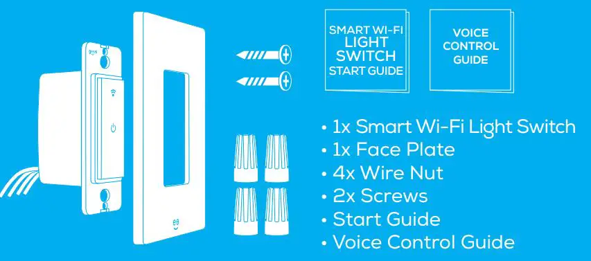 geeni 0844702089709 Smart Wi-Fi Dimmer Light Switch User Guide - What’s in the Box