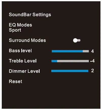 Setting--sound--Soundbar Setting