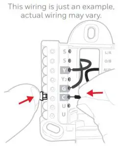 Honeywell RCHT8612WF T5+ Smart Thermostat Programmable Thermostat - Connect remaining wires