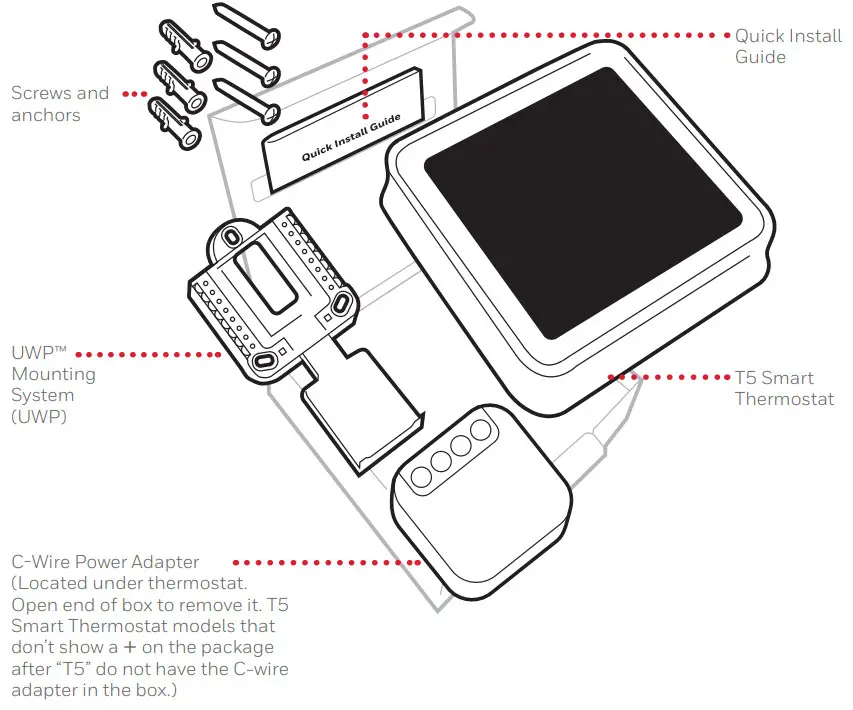 Honeywell RCHT8612WF T5+ Smart Thermostat Programmable Thermostat - Included in your box