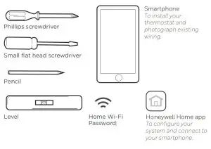Honeywell RCHT8612WF T5+ Smart Thermostat Programmable Thermostat - Tools