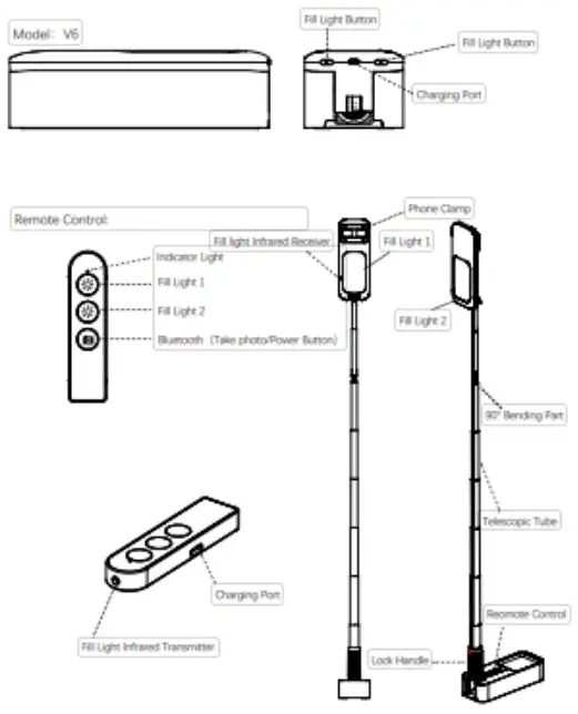 global sources V6 Multi Function Mobile Phone Holder- Appearance Description