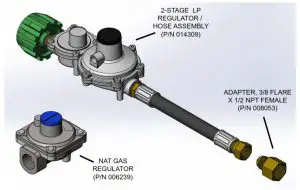 HESTAN AGBCK-NG AGBCK-LP GAS Conversion Kit - REGULATOR TYPES