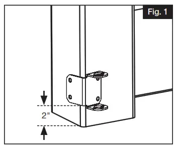 Mount the lower drop rod bracket two inches