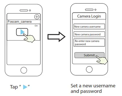 FOSCAM R3 Indoor 2K IP Security Camera - play botton