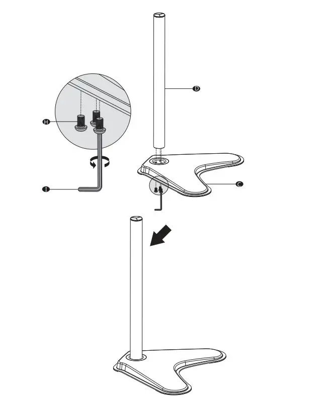 Wali Single Monitor Desk Stand - Supplied Parts List step 2