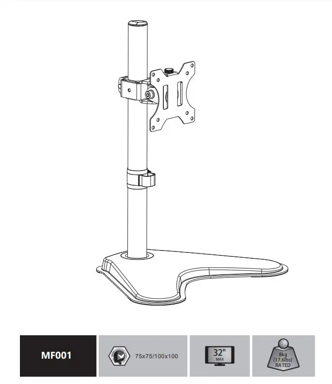 Wali Single Monitor Desk Stand