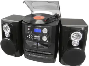 LENOXX CD7400N Stereo 3-CD Mini HiFi System with AM/FM Radio, Cassette and Turntable
