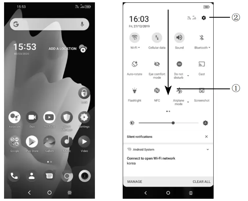 TCL 220T RGB - Home screen