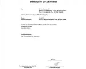 Declaration of Conformity C