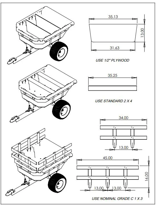 HOMEDEPOT 15 cu. ft. 1250 lb. Capacity Poly Swivel ATV Cart 1