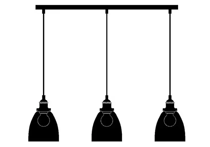 John Lewis Glass Pendant 3 Light Ceiling Bar