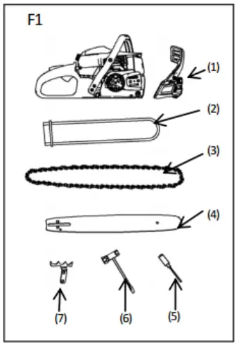 anova MG3514 1 6CV Chainsaw - BAR AND CHAIN ASSEMBLY