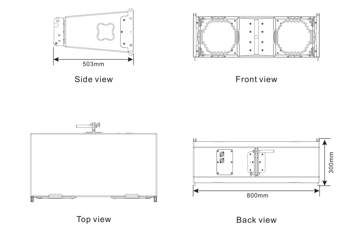 Beta Three TLA-101 Line Array Loudspeaker for Medium Scale Sound Reinforcement - DIMENSIONS