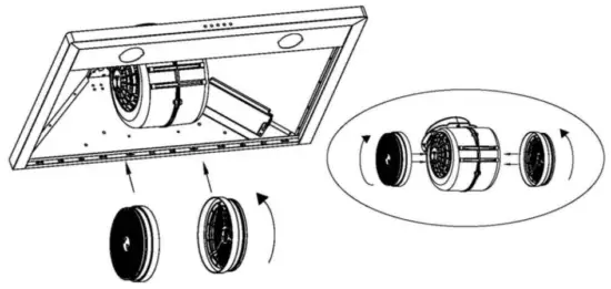 CIARRA CAS52913E Small Range Hood Insert with Push Button Control - carbon filter