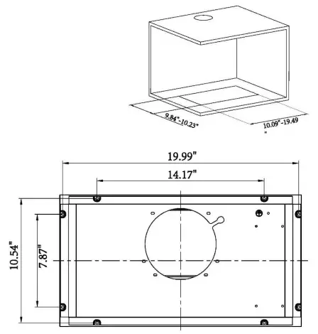 CIARRA CAS52913E Small Range Hood Insert with Push Button Control - diagram