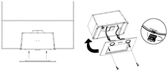 CIARRA CAS52913E Small Range Hood Insert with Push Button Control - front panel