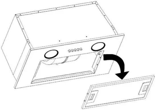 CIARRA CAS52913E Small Range Hood Insert with Push Button Control - grease filter