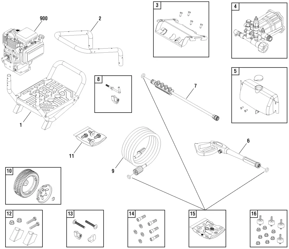 POWERBOSS 020649 3100 PSI Gas Cold Water Pressure Washer with Honda Engine - Main Unit