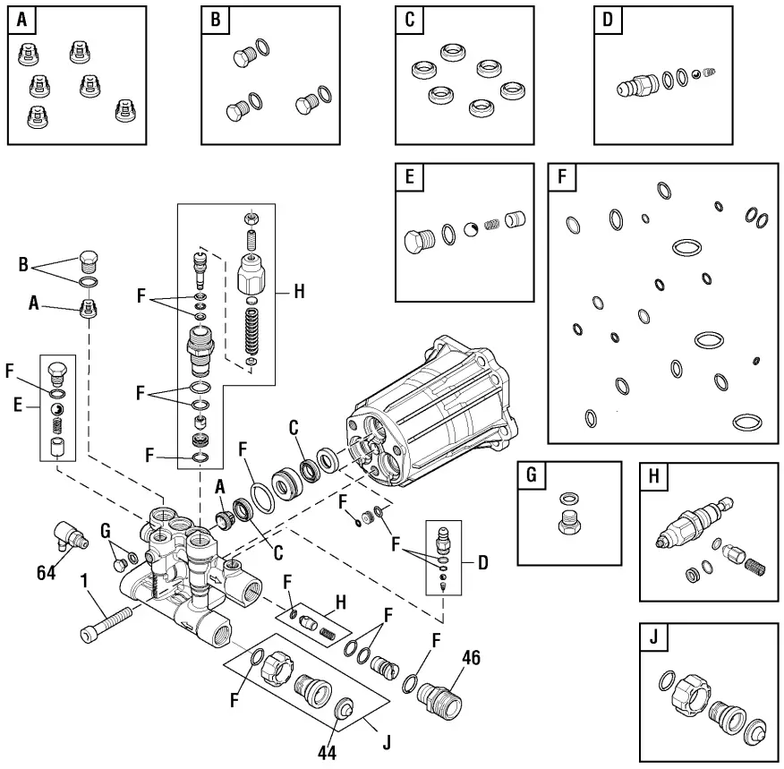 POWERBOSS 020649 3100 PSI Gas Cold Water Pressure Washer with Honda Engine - Pump