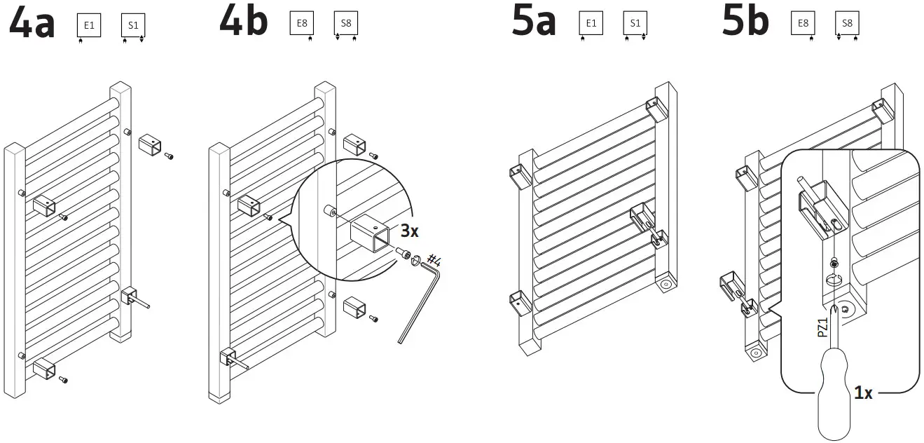 TERMA WWWTN111050 K2M3E8P Warp T One Electric Towel Rail - Fig 1