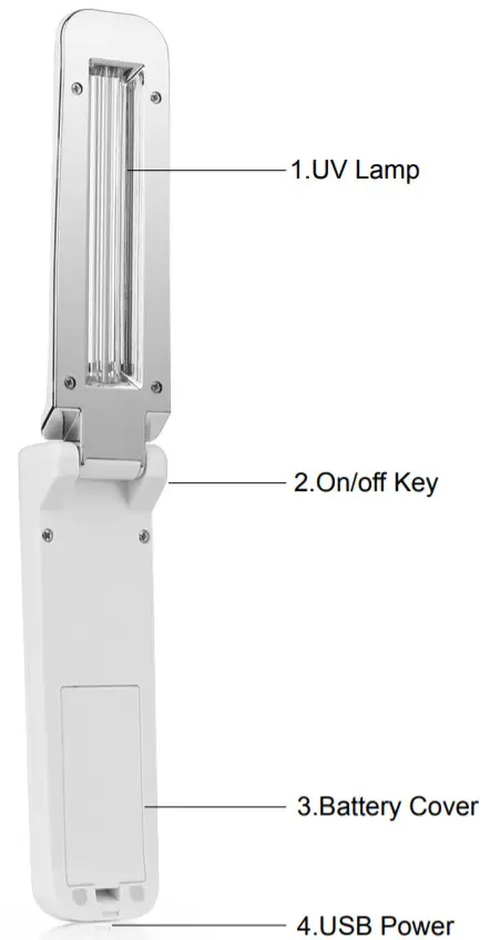 FCc XD68 Portable UV Sterilizer - Product Diagram