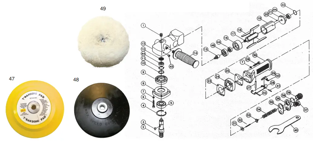 Taylor T-8816P, T-8816 7 Inch Angle Polisher, Sander