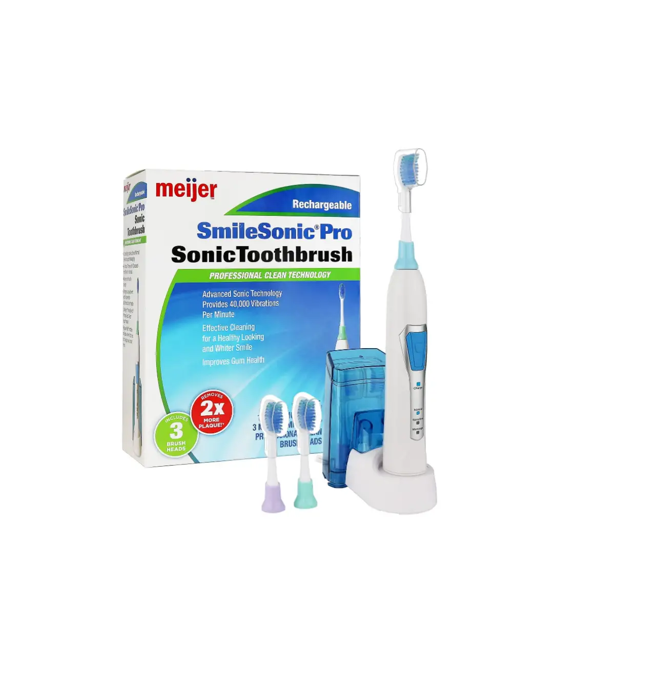 Meijer Sonic Pro Rechargeable Electric Toothbrush Operational Guide