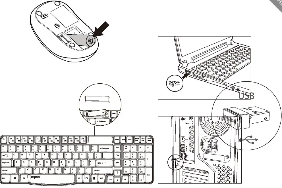 rapoo X1800S Wireless Keyboard and Mouse Combo 02