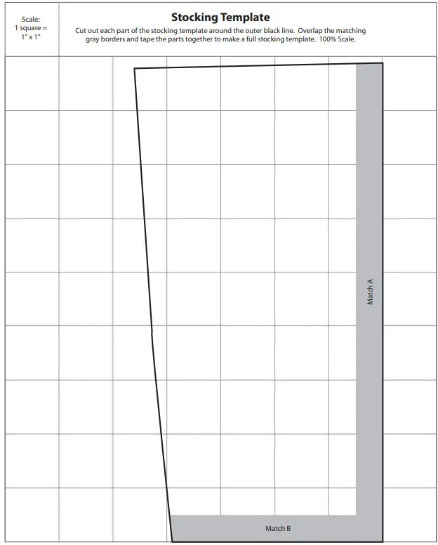 Fabric Editions Stocking Template - B