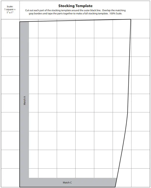 Fabric Editions Stocking Template - C