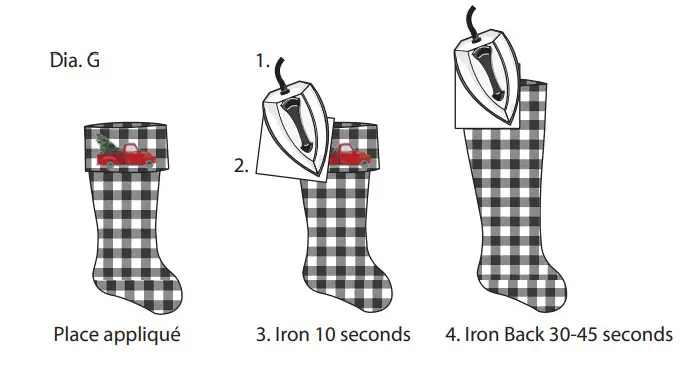 Fabric Editions Stocking Template - Dia. G