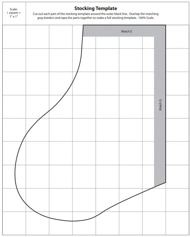 Fabric Editions Stocking Template - E2