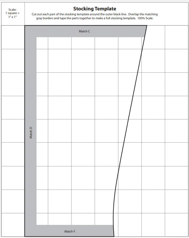 Fabric Editions Stocking Template - F