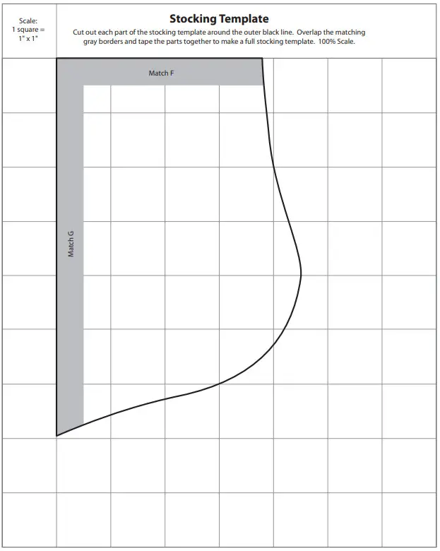 Fabric Editions Stocking Template - F2