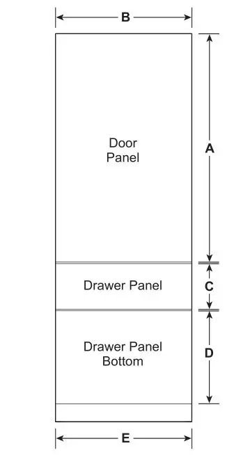 MONOGRAM ZIC363NBVLH 36 Inch Commercial Style Bottom Freezer - FLUSH 3 4 THICK PANEL DIMENSIONS SINGLE INSTALLATION