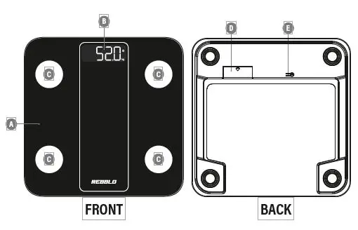 OUTSPOT-RB-PC-SCDBFBT02-Smart-Body-Scale-FIG 1