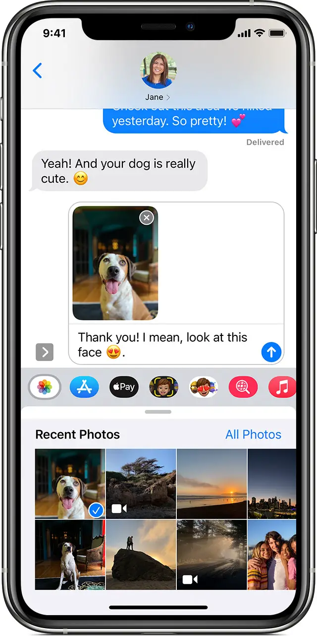 send existing photo or video