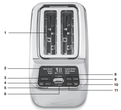 Cuisinart CPT 520C Series 2 Slice Motorized Digital Toaster - countertop neat